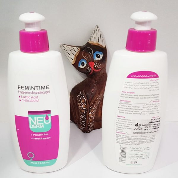 ژل بهداشتی بانوان نئودرم NEUDERM مدل femintime حجم 200 میل 