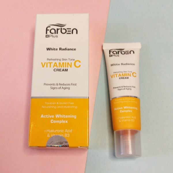 ژل کرم ویتامین C فاربن پلاس FARBEN مدل تیوپی حجم 30 میلی لیتر