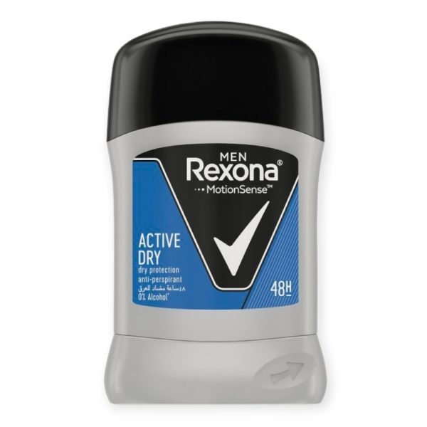 مام صابونی مردانه رکسونا REXONA مدل موشن سنس اکتیو درای  MOTION SENSE ACTIVE DRY  حجم 50 میلی لیتر