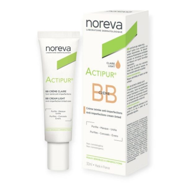 بی بی کرم اکتیپور نوروا noreva ACTIPUR رنگ روشن و متوسط حجم 30 میلی لیتر