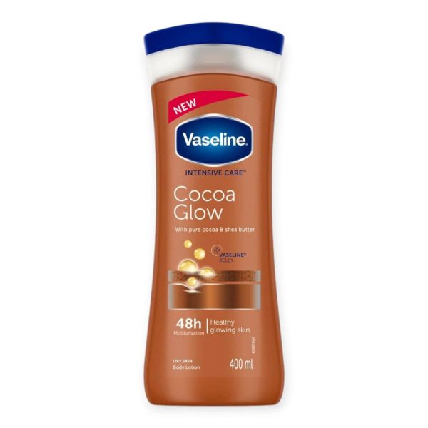 لوسیون بدن کاکائو وازلین Vaseline مدل Cocoa Glow حجم 400 میلی لیتر