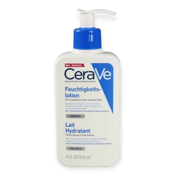 لوسیون مرطوب کننده صورت و بدن سراوی CeraVe پوست خشک و خیلی خشک حجم 236 میلی لیتر 