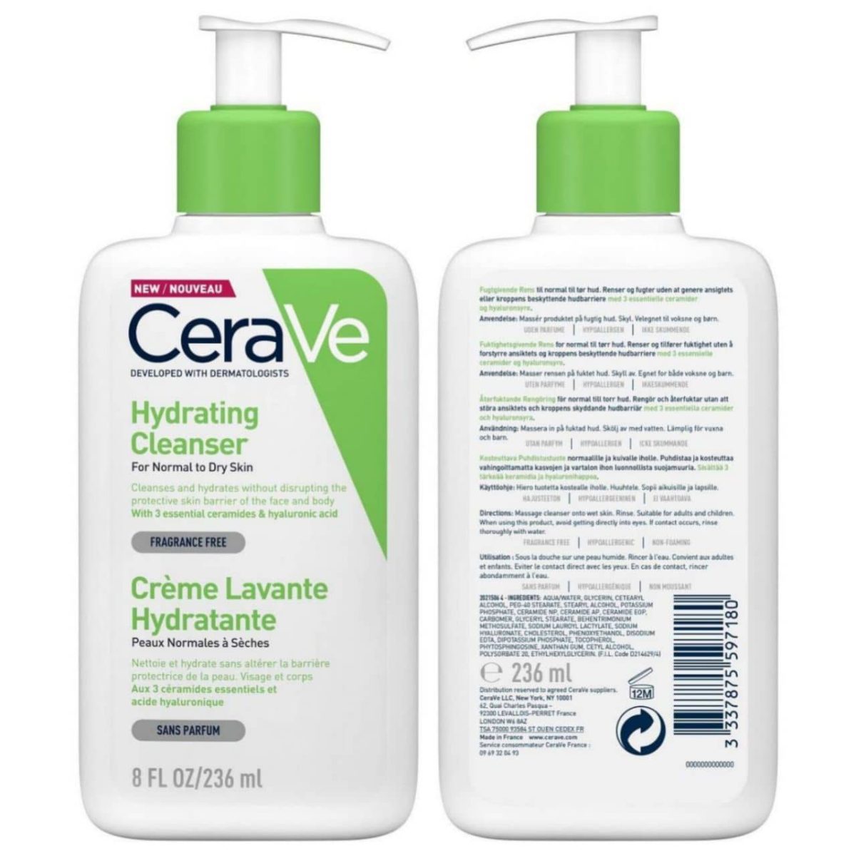 شستشو و آبرسان قوی سراوی CeraVe مخصوص پوست نرما2