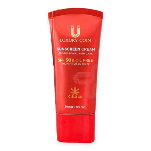 کرم ضد آفتاب بدون رنگ لاکچری کوین LUXURY COIN با SPF50 ‌حجم 50 میل
